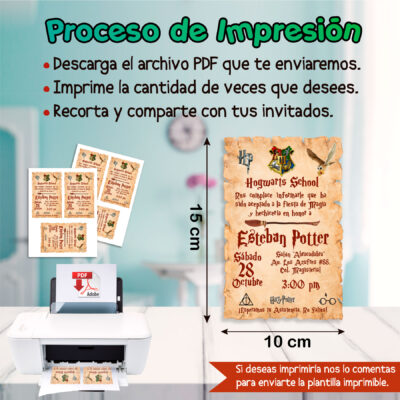 Hogwarts School Harry Potter Invitación Digital de Cumpleaños