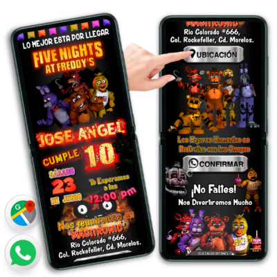 Five Nights at Freddy's Roblox Invitación Interactiva de Cumpleaños