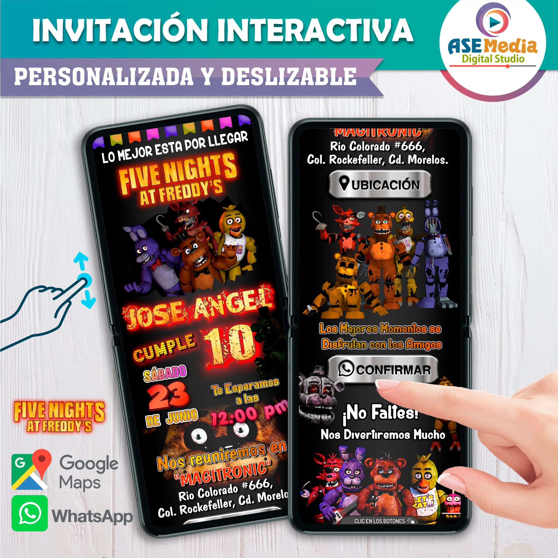 Five Nights at Freddy's Roblox Invitación Interactiva de Cumpleaños - Imagen 2