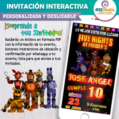 Five Nights at Freddy's Roblox Invitación Interactiva de Cumpleaños - Imagen 3