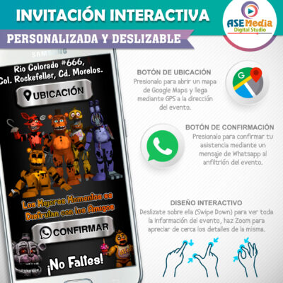 Five Nights at Freddy's Roblox Invitación Interactiva de Cumpleaños - Imagen 4
