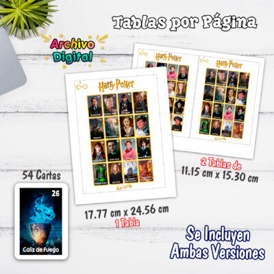Lotería Harry Potter Imprimible