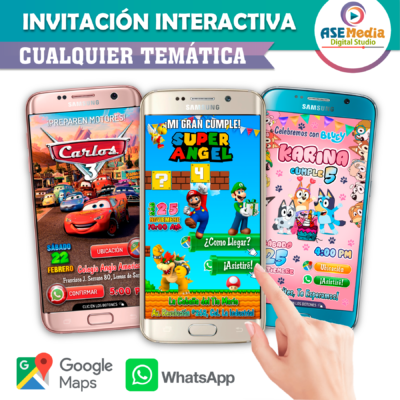 Invitación WEB Interactiva Personalizada con Música ¡Temática Especial!