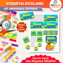 Bob Esponja Etiquetas Escolares Editables