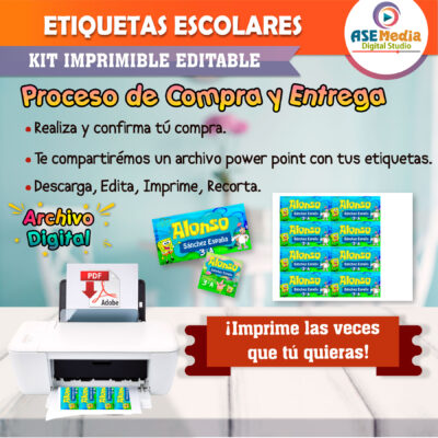 Bob Esponja Etiquetas Escolares Editables