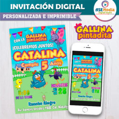 Gallina Pintadita Invitación Digital de Cumpleaños
