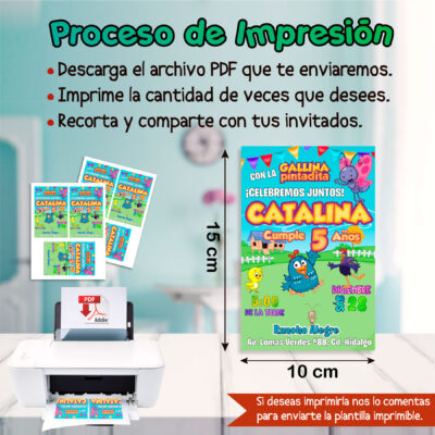 Gallina Pintadita Invitación Digital de Cumpleaños