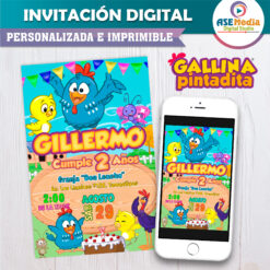 Gallina Pintadita Invitación Digital de Cumpleaños Mod. 02