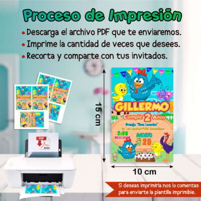 Gallina Pintadita Invitación Digital de Cumpleaños Mod. 02