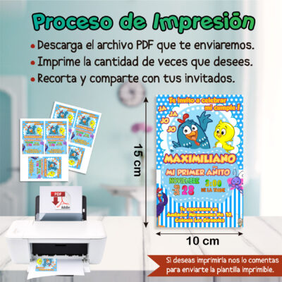 Gallina Pintadita Invitación Digital de Cumpleaños Mod. 03