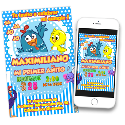 Gallina Pintadita Invitación Digital de Cumpleaños Mod. 03