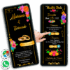 Mi Boda Dorado y Negro, Flores Coloridas Invitación Interactiva para Boda