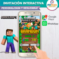 Alternative view of Minecraft Invitación Interactiva de Cumpleaños