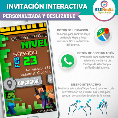 Minecraft Invitación Interactiva de Cumpleaños - Imagen 4