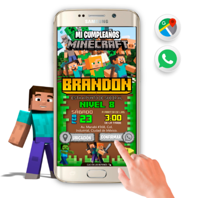 Minecraft Invitación Interactiva de Cumpleaños