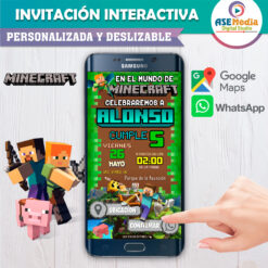 Alternative view of Minecraft Invitación Interactiva de Cumpleaños Mod. 02