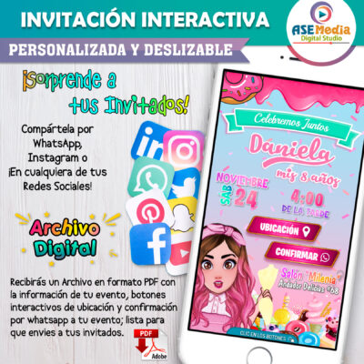 Mis Pastelitos Invitación Interactiva de Cumpleaños - Imagen 3
