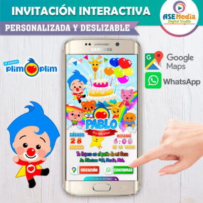Alternative view of El Payaso Plim Plim Invitación Interactiva de Cumpleaños