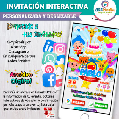 El Payaso Plim Plim Invitación Interactiva de Cumpleaños - Imagen 3