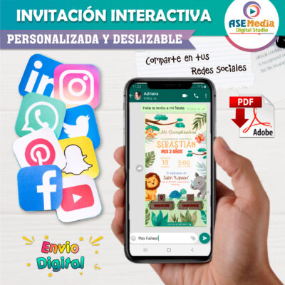 Safari, Animalitos de la Selva Invitación Interactiva de Cumpleaños - Imagen 5
