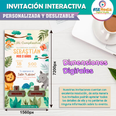 Safari, Animalitos de la Selva Invitación Interactiva de Cumpleaños - Imagen 6