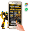 Transformers Bumblebee Invitación Interactiva de Cumpleaños