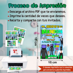 Skibidi Toilet TV Man Camara Man Invitación Digital de Cumpleaños