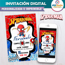 Iron Spiderman Baby Invitación Digital de Cumpleaños