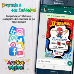 Iron Spiderman Baby Invitación Digital de Cumpleaños