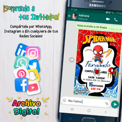 Iron Spiderman Baby Invitación Digital de Cumpleaños
