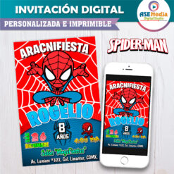 Spiderman Chibi Baby Invitación Digital de Cumpleaños