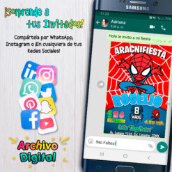 Spiderman Chibi Baby Invitación Digital de Cumpleaños