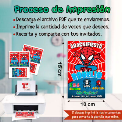 Spiderman Chibi Baby Invitación Digital de Cumpleaños