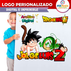 Alternative view of Dragon Ball Goku Bebé Logo Personalizado con Nombre para Cumpleaños