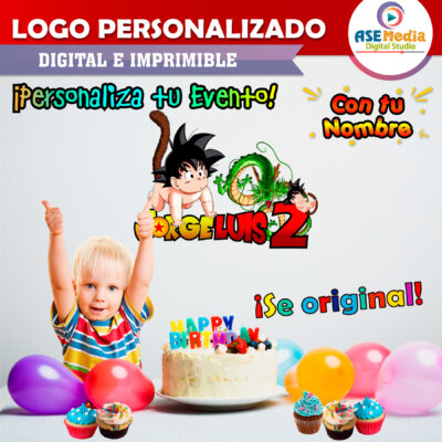Dragon Ball Goku Bebé Logo Personalizado con Nombre para Cumpleaños - Imagen 3