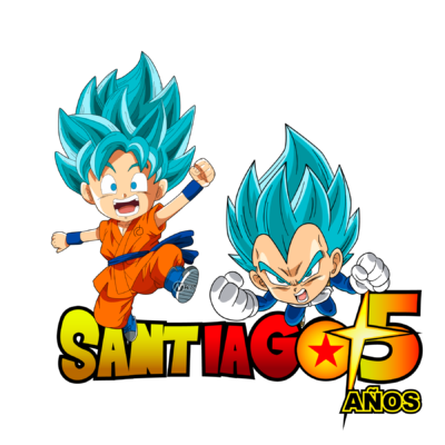 Dragon Ball Super Chibi Logo Personalizado con Nombre para Cumpleaños