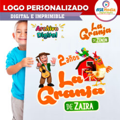 La Granja de Zenón Logo Personalizado con Nombre Mod. 02