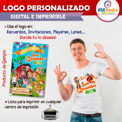 La Granja de Zenón Logo Personalizado con Nombre Mod. 02