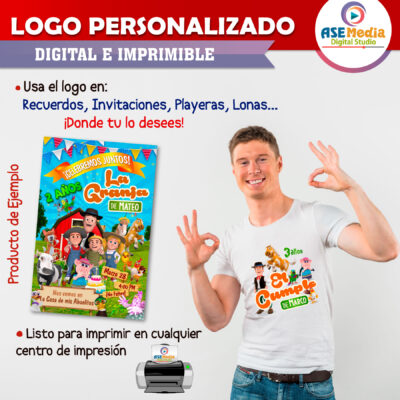 La Granja de Zenón Logo Personalizado con Nombre Mod. 05 - Imagen 4
