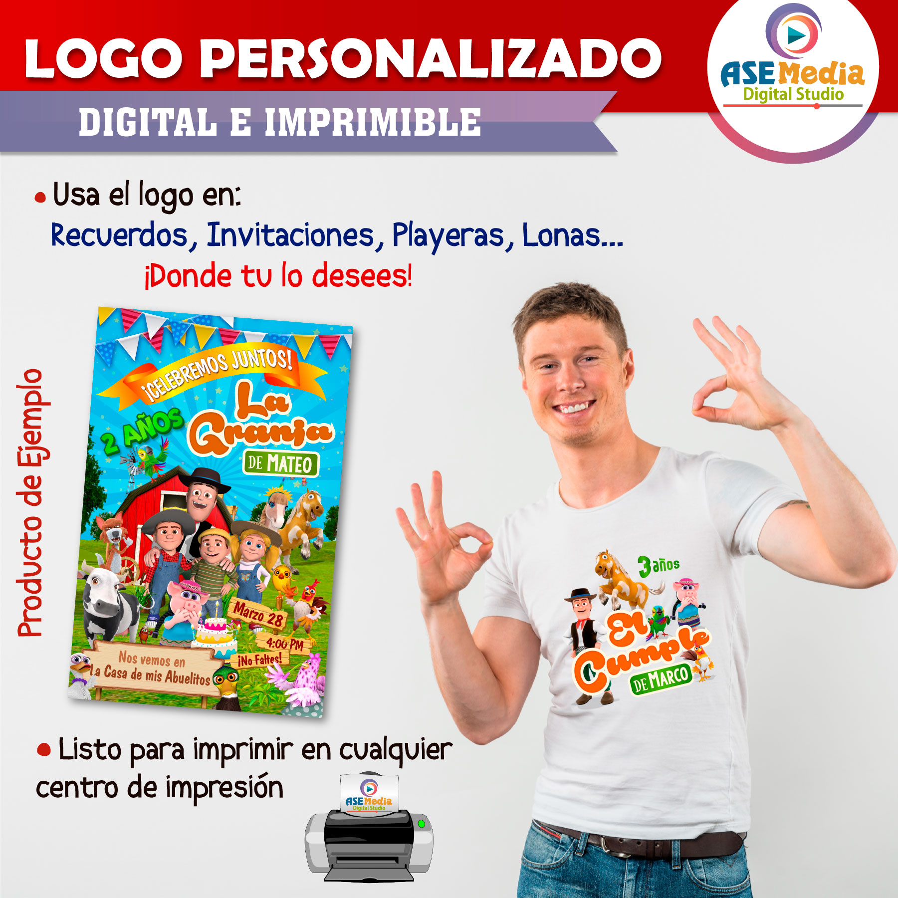La Granja de Zenón Logo Personalizado con Nombre Mod. 05 - Imagen 4
