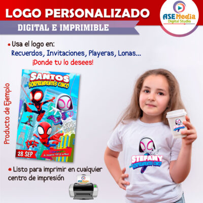 Ghost Spider Gwen Spiderman Logo Personalizado con Nombre para Cumpleaños - Imagen 4