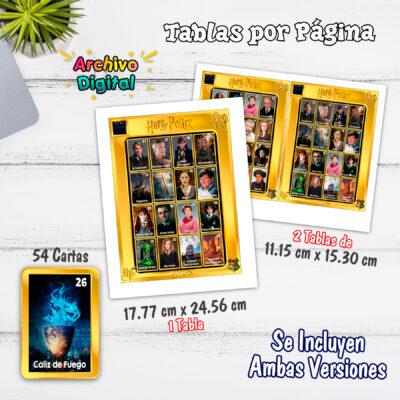 Lotería Dorada Harry Potter Imprimible