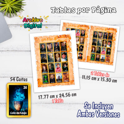 Lotería Harry Potter Carta de Hogwarts Imprimible