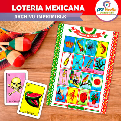 Alternative view of Lotería Mexicana México Festivo Imprimible Mod. 04