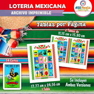 Lotería Mexicana México Festivo Imprimible Mod. 04 - Imagen 3