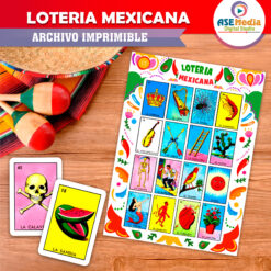 Alternative view of Lotería Mexicana México Colorido Imprimible Mod. 05