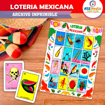 Alternative view of Lotería Mexicana México Colorido Imprimible Mod. 05