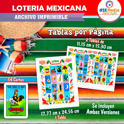 Lotería Mexicana México Colorido Imprimible Mod. 05 - Imagen 3