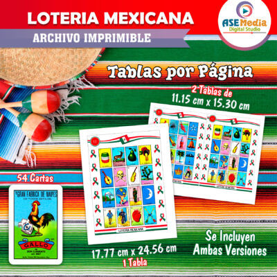 Lotería Mexicana Mexico Libre Imprimible Mod. 06 - Imagen 3