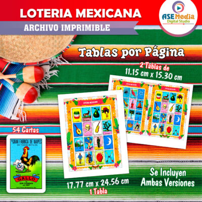 Lotería Mexicana Mexico Libre Imprimible Mod. 07 - Imagen 3